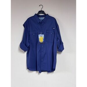 World Wide Sportsman FreeCast Fishing Shirt Mens 2XL Blue Long Sleeve Ventilated